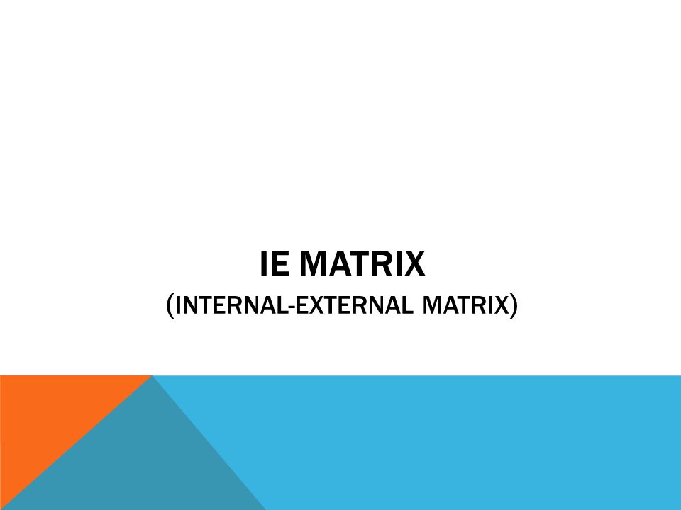 Internal-External (IE) Matrix